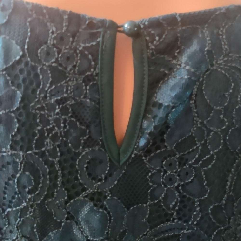 Cure green long sleeve double layered knit blouse shirt top size medium - Picture 3 of 6